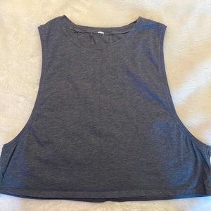 Lululemon Athletica All Yours Muscle Cropped Tank Top- Dark Grey Size 6